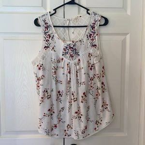 Mason & Belle Tempest Lace Detail Tank off-white